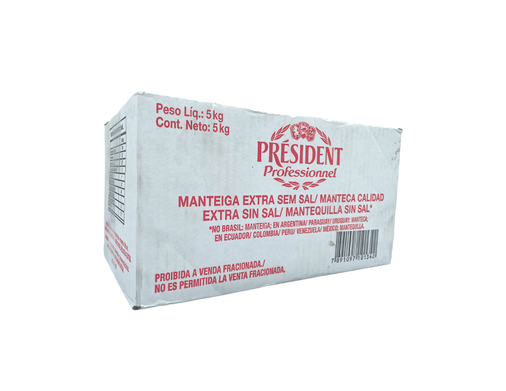 MANTEIGA EXTRA SEM SAL PRESIDENT (CX 5 KG)